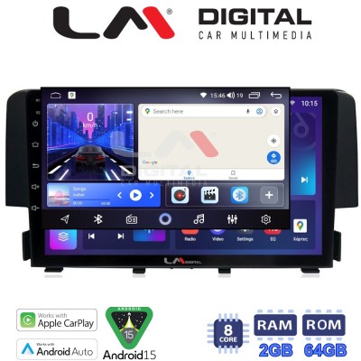 LM Digital - LM ZW8941 GPS Οθόνη OEM Multimedia Αυτοκινήτου για HONDA CIVIC 2016 (CarPlay/AndroidAuto/BT/GPS/WIFI)