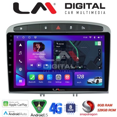 LM Digital - LM ZT8083S GPS Οθόνη OEM Multimedia Αυτοκινήτου για Peugeot 308 2007 2012 (CarPlay/AndroidAuto/BT/GPS/WIFI/GPRS)