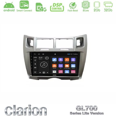 Clarion GL700 Lite Series 8Core Android ClarionOS 2+32GB Toyota Yaris Navigation Multimedia Tablet 9" (Ασημί Χρώμα) Με Carplay &