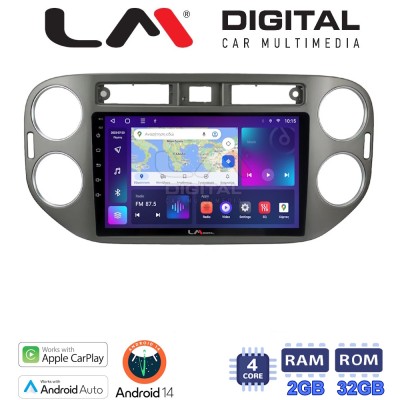 LM Digital - LM ZN4590G GPS Οθόνη OEM Multimedia Αυτοκινήτου για VW Tiguan 2007 - 2016 Ανθρακί (CarPlay/AndroidAuto/BT/GPS/WIFI/