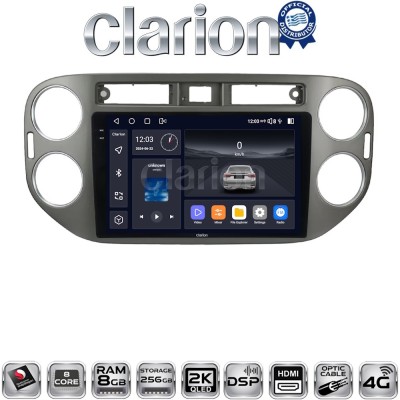 CLARION GL75590G Οθόνη OEM Multimedia Αυτοκινήτου για VW Tiguan 2007 - 2016 Ανθρακί (CarPlay/AndroidAuto/BT/GPS/WIFI/GPRS)