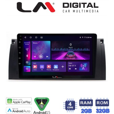 LM Digital - LM ZA4395 GPS Οθόνη OEM Multimedia Αυτοκινήτου για BMW S5-S7-X5 (E38-E39-E59) 1998 2003 (CarPlay/AndroidAuto/BT/GPS