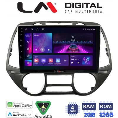 LM Digital - LM ZA4837 GPS Οθόνη OEM Multimedia Αυτοκινήτου για Hyundai i20 2008 2014 (CarPlay/AndroidAuto/BT/GPS/WIFI/GPRS)
