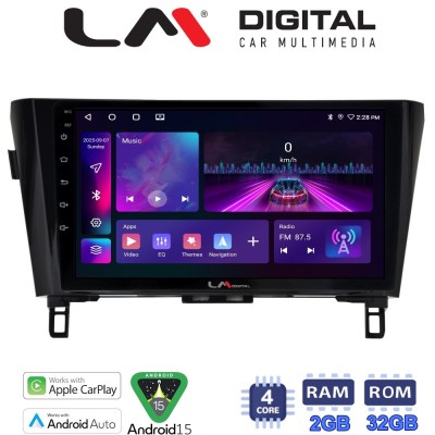 LM Digital - LM ZA4473 GPS Οθόνη OEM Multimedia Αυτοκινήτου για NISSAN QASHQAI & XTRAIL 2014 (CarPlay/AndroidAuto/BT/GPS/WIFI/GP