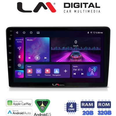 LM Digital - LM ZA4331 GPS Οθόνη OEM Multimedia Αυτοκινήτου για CITROEN BERLINGO - PEUGEOT PARTNER 20082018 (CarPlay/AndroidAuto