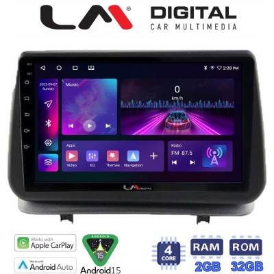 LM Digital - LM ZA4319 GPS Οθόνη OEM Multimedia Αυτοκινήτου για Renault Clio III 2005 2011 (CarPlay/AndroidAuto/BT/GPS/WIFI/GPR