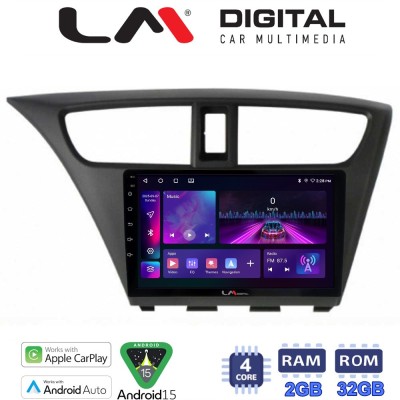 LM Digital - LM ZA4389 GPS Οθόνη OEM Multimedia Αυτοκινήτου για Honda Civic 2012 2016 (CarPlay/AndroidAuto/BT/GPS/WIFI/GPRS)