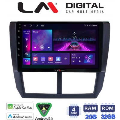 LM Digital - LM ZA4272 GPS Οθόνη OEM Multimedia Αυτοκινήτου για SUBARU IMPREZA-FORESTER 20092012 (CarPlay/AndroidAuto/BT/GPS/WIF