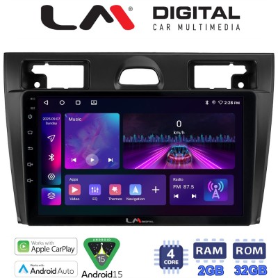 LM Digital - LM ZA4140B GPS Οθόνη OEM Multimedia Αυτοκινήτου για Ford Fiesta 2006 - 2008 (CarPlay/AndroidAuto/BT/GPS/WIFI/GPRS)