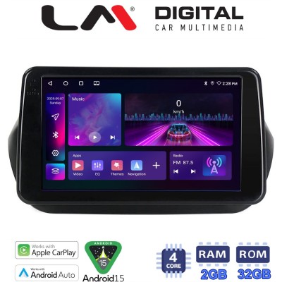 LM Digital - LM ZA4195 GPS Οθόνη OEM Multimedia Αυτοκινήτου για Fiorino, Citroen, Nemo, Bipper (CarPlay/AndroidAuto/BT/GPS/WIFI/