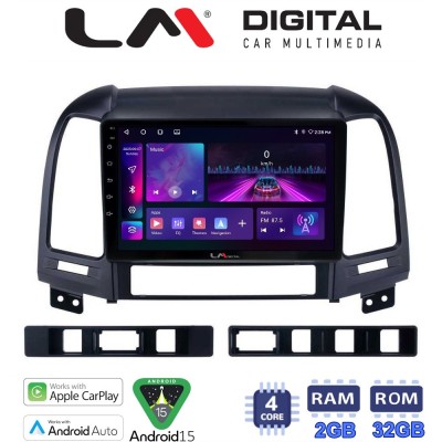 LM Digital - LM ZA4239 GPS Οθόνη OEM Multimedia Αυτοκινήτου για Hyundai SantaFe 2006 2013 (CarPlay/AndroidAuto/BT/GPS/WIFI/GPRS
