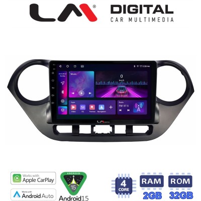 LM Digital - LM ZA4406 GPS Οθόνη OEM Multimedia Αυτοκινήτου για Hyundai i10 2014 (CarPlay/AndroidAuto/BT/GPS/WIFI/GPRS)