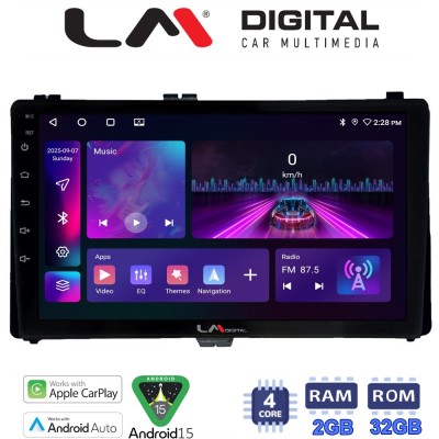 LM Digital - LM ZA4418 GPS Οθόνη OEM Multimedia Αυτοκινήτου για Toyota Auris '15 & Corolla '17-'19 (CarPlay/AndroidAuto/BT/GPS/W