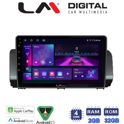LM Digital - LM ZA4777 GPS Οθόνη OEM Multimedia Αυτοκινήτου για Dacia Logan, Duster, Santero 2021 Facelift (CarPlay/AndroidAuto/