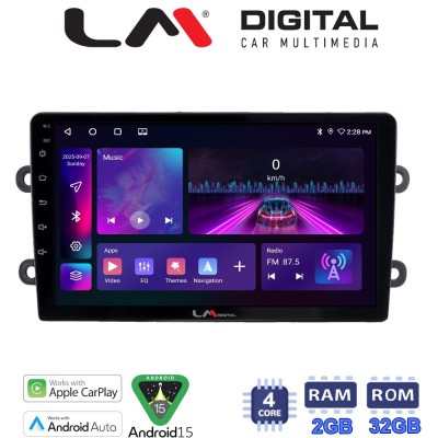 LM Digital - LM ZA4708 GPS Οθόνη OEM Multimedia Αυτοκινήτου για DACIA DUSTER – LOGAN - SUNDERO 2013 2018 (CarPlay/AndroidAuto/B