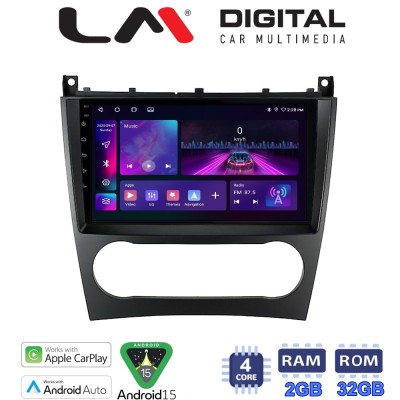 LM Digital - LM ZA4093 GPS Οθόνη OEM Multimedia Αυτοκινήτου για MERCEDES C class (W203) – CLC 20042008 (CarPlay/AndroidAuto/BT/G