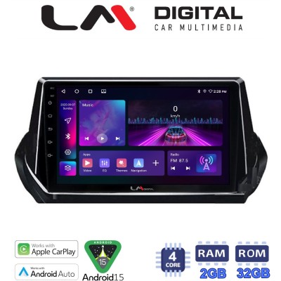 LM Digital - LM ZA4375 GPS Οθόνη OEM Multimedia Αυτοκινήτου για PEUGEOT 208-2008 2012 (CarPlay/AndroidAuto/BT/GPS/WIFI/GPRS)