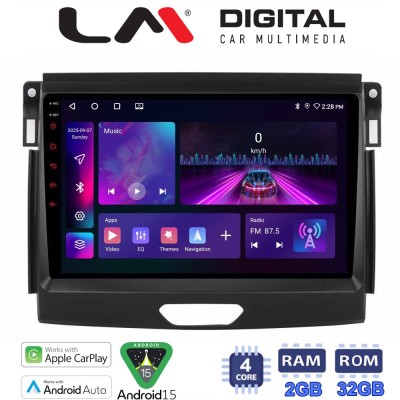 LM Digital - LM ZA4574 GPS Οθόνη OEM Multimedia Αυτοκινήτου για Ford Ranger 2015 2020 (CarPlay/AndroidAuto/BT/GPS/WIFI/GPRS)