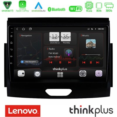 Lenovo Thinkplus Series 4Core Android15 2+32GB Ford Ranger 2017-2022 Navigation Multimedia Tablet 9" Με Carplay & Android Auto