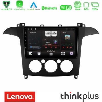Lenovo Thinkplus Series 4Core Android15 2+32GB Ford S-Max 2006-2008 (manual A/C) Navigation Multimedia Tablet 9" Με Carplay & An