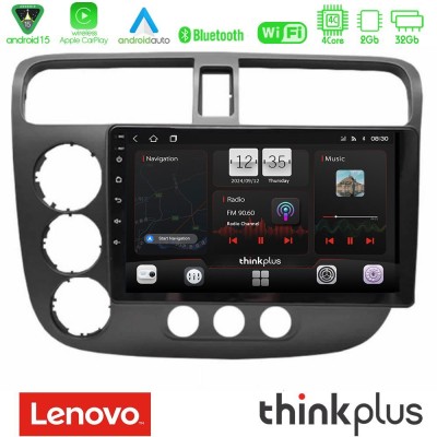 Lenovo Thinkplus Series 4Core Android15 2+32GB Honda Civic 2001-2005 Navigation Multimedia Tablet 9" Με Carplay & Android Auto