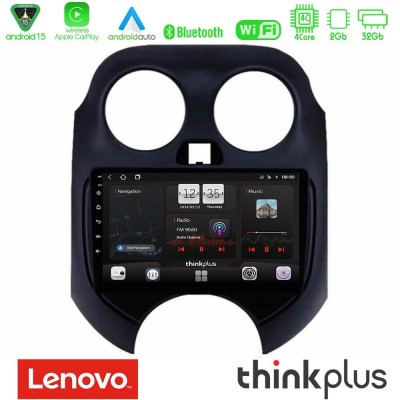 Lenovo Thinkplus Series 4Core Android15 2+32GB Nissan Micra 2011-2014 Navigation Multimedia Tablet 9" Με Carplay & Android Auto