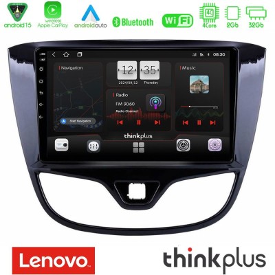 Lenovo Thinkplus Series 4Core Android15 2+32GB Opel Karl 2017-2019 Navigation Multimedia Tablet 9" Με Carplay & Android Auto