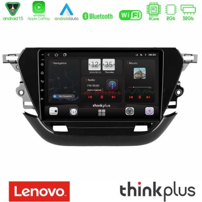 Lenovo Thinkplus Series 4Core Android15 2+32GB Opel Corsa F 2019-2023 Navigation Multimedia Tablet 9" Με Carplay & Android Auto