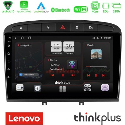 Lenovo Thinkplus Series 4Core Android15 2+32GB Peugeot 308/RCZ Navigation Multimedia Tablet 9" Με Carplay & Android Auto