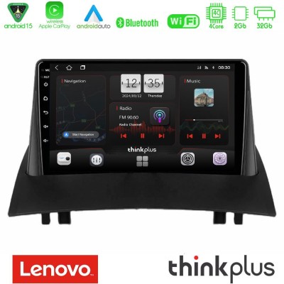 Lenovo Thinkplus Series 4Core Android15 2+32GB Renault Megane 2 2002-2008 Navigation Multimedia Tablet 9" Με Carplay & Android A