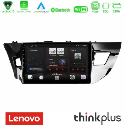 Lenovo Thinkplus Series 4Core Android15 2+32GB Toyota Corolla 2014-2016 Navigation Multimedia Tablet 9" Με Carplay & Android Aut