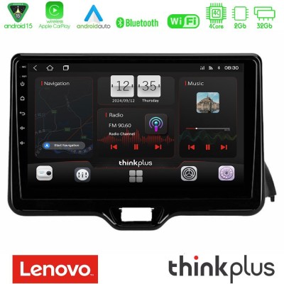 Lenovo Thinkplus Series 4Core Android15 2+32GB Toyota Yaris 2020- Navigation Multimedia Tablet 10" Με Carplay & Android Auto