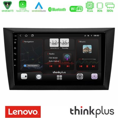 Lenovo Thinkplus Series 4Core Android15 2+32GB Vw Golf 6 Navigation Multimedia Tablet 9" Με Carplay & Android Auto
