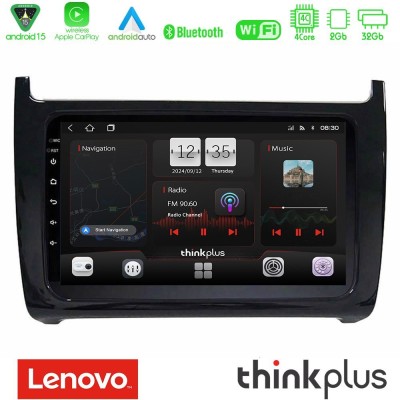Lenovo Thinkplus Series 4Core Android15 2+32GB Vw Polo Navigation Multimedia Tablet 9" Με Carplay & Android Auto