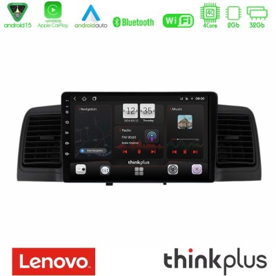 Lenovo Thinkplus Series 4Core Android15 2+32GB Toyota Corolla 2002-2006 Navigation Multimedia Tablet 9" Με Carplay & Android Aut