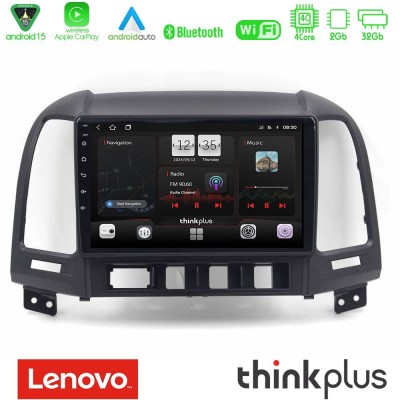 Lenovo Thinkplus Series 4Core Android15 2+32GB Hyundai Santa Fe 2006-2013 Navigation Multimedia Tablet 9" Με Carplay & Android A