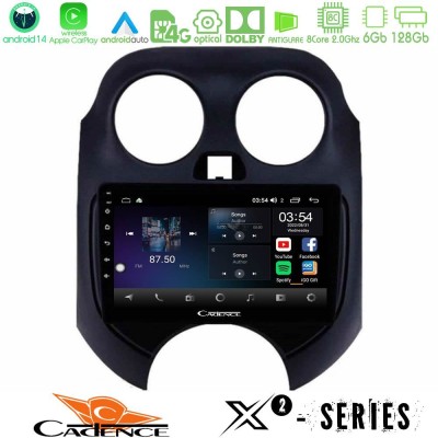 Cadence X2 Series 8Core Android14 6+128GB Nissan Micra 2011-2014 Navigation Multimedia Tablet 9"