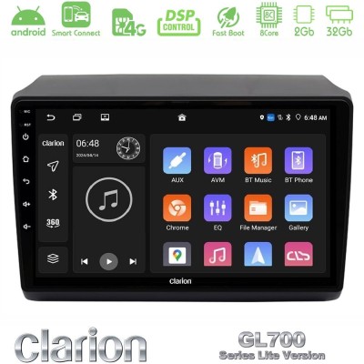 Clarion GL700 Lite Series 8Core Android ClarionOS 2+32GB Fiat Ducato/Citroen Jumper/Peugeot Navigation Multimedia Tablet 9" Με C