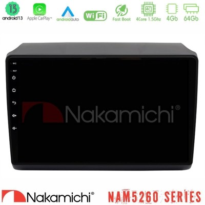 Nakamichi NAM5260 Series 4Core Android13 4+64GB Fiat Ducato/Citroen Jumper/Peugeot Navigation Multimedia Tablet 9" Με Carplay & 