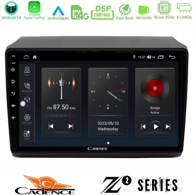 Cadence Z2 Series 8Core Android14 4+64GB Fiat Ducato/Citroen Jumper/Peugeot Navigation Multimedia Tablet 9" Με Carplay & Android