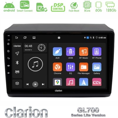 Clarion GL700 Lite Series 8Core Android ClarionOS 6+128GB Fiat Ducato/Citroen Jumper/Peugeot Navigation Multimedia Tablet 9" Με 