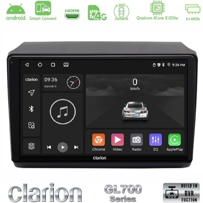 Clarion GL700 Series 8Core Android ClarionOS 4+64GB Fiat Ducato/Citroen Jumper/Peugeot Navigation Multimedia Tablet 9" Με Carpla