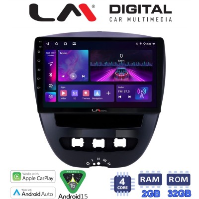 LM Digital - LM ZA4560 GPS Οθόνη OEM Multimedia Αυτοκινήτου για Aygo & C1 & 107 '05'14 (CarPlay/AndroidAuto/BT/GPS/WIFI/GPRS)