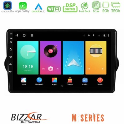 Bizzar M Series 8Core Android16 2+32GB Fiat Tipo 2015-2022 (Hatchback) Navigation Multimedia Tablet 9"