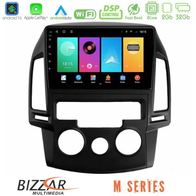 Bizzar M Series 8Core Android16 2+32GB Hyundai i30 2007-2012 Manual A/C Navigation Multimedia Tablet 9"