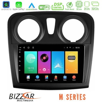 Bizzar M Series 8Core Android16 2+32GB Dacia Dokker 2014-2021 Navigation Multimedia Tablet 9"
