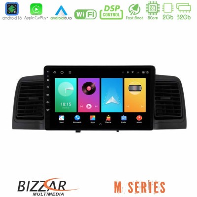 Bizzar M Series 8Core Android16 2+32GB Toyota Corolla 2002-2006 Navigation Multimedia Tablet 9" (Black)