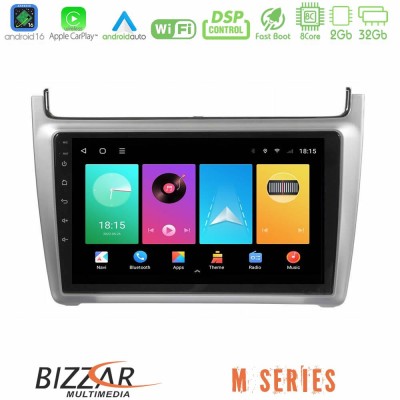 Bizzar M Series 8Core Android16 2+32GB Vw Polo 2014-2017 Navigation Multimedia Tablet 9" (Silver)