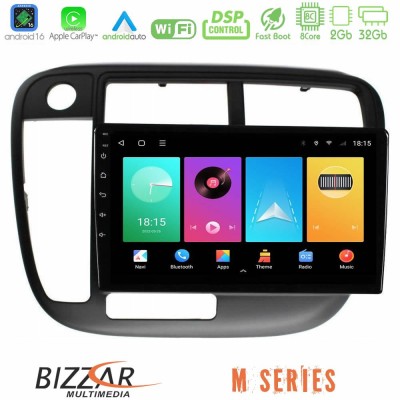 Bizzar M Series 8Core Android16 2+32GB Honda Civic 1995-2001 Navigation Multimedia Tablet 9"