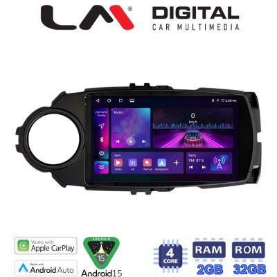 LM Digital - LM ZA4454B GPS Οθόνη OEM Multimedia Αυτοκινήτου για Toyota Yaris 2015 2019 (CarPlay/AndroidAuto/BT/GPS/WIFI/GPRS)